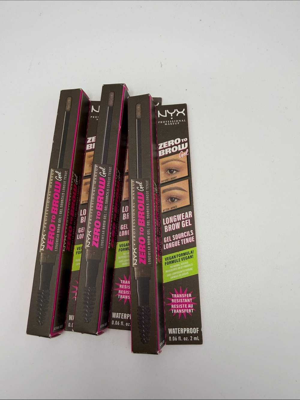 3 Pack- NYX Zero to Brow Gel Longwear Brow Gel - Brown Espresso